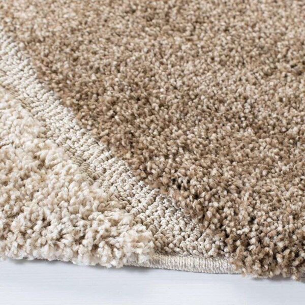 TAUKIR CARPETS Handmade 3D Edge Collection Super Soft Microfiber Polyester Silk Touch Carpet, Size 5X7 Feet, Color-Gold, Brown, Ivory, Rectangular - Image 3