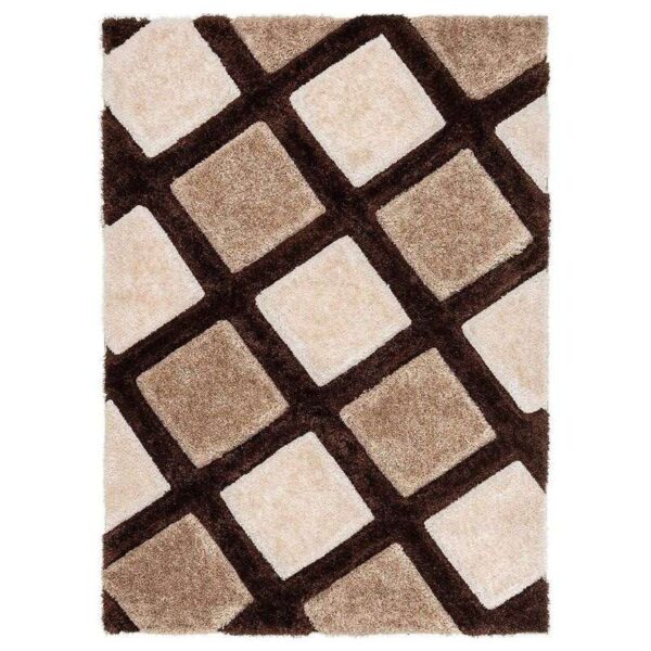 TAUKIR CARPETS Handmade 3D Edge Collection Super Soft Microfiber & Polyester Silk Touch Rugs, Size 5x7,feet Color- Brown/Beige - Image 4