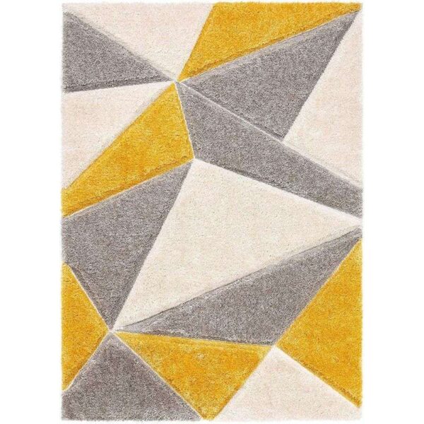 Taukir Carpets Handmade 3D Edge Collection Super Soft Microfiber & Polyester Silk Touch Rug, Size 5x7,feet Color, Yellow - Image 4