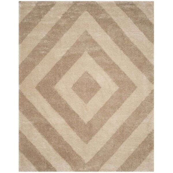 TAUKIR CARPETS Handmade Collection Microfiber Silk Touch Rectangular Rugs, Size 5X7, Feet Color, Gold Beige - Image 4