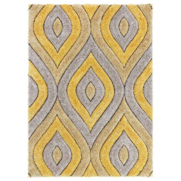 TAUKIR CARPETS Handmade 3D Edge Collection Super Soft Microfiber & Polyester Silk Touch Rugs, Size 5x7,feet Colour, Gold - Image 4