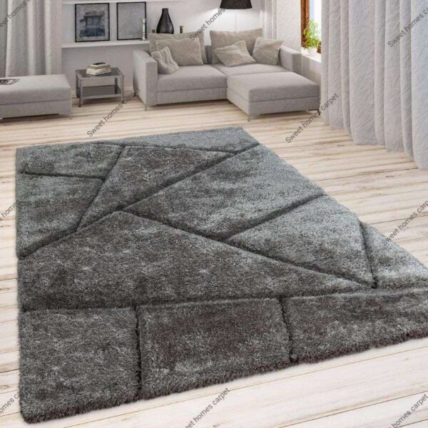 TAUKIR CARPETS Handmade Collection Microfiber Silk Touch Rugs, Size 5x7,feet Color, Ivory Gray