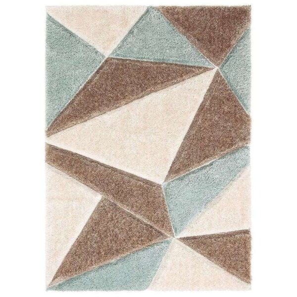 TAUKIR CARPETS Handmade 3D Edge Collection Super Soft Microfiber & Polyester Silk Touch Rectangular Rug, Size 5X7, Feet Color, Ivory Green Beige - Image 4