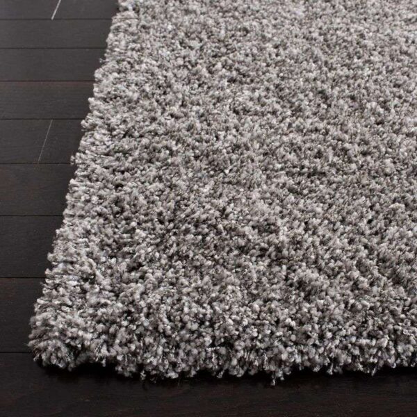 TAUKIR CARPETS Handmade Collection Super Soft And Fluffy Microfiber Silk Touch Rectangular Carpets, Size 5X7, Feet Color, Ivory/Grey Multicolor - Image 4